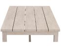 Durable Aluminum Coffee Table - Solid Construction, Weather-Resistant Surface - Whitewashed Birch Look, Dual Stretchers - as Pic