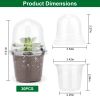 30Pcs Plant Nursery Pots PET Flower Seed Starting Pots Container with Dome with Drainage Holes - Transparent