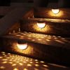 2pcs 6 LEDs Solar Light Courtyard Decoration Outdoor Lighting Garden Street Stair Fence Wall Lights Energy-saving Waterproof Solar Lamp - White Light