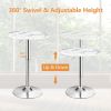 360¬∞ Swivel Round Pub Table with Height Adjustable - White