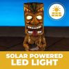 1pc, Drum Tiki Solar Light For Home And Outdoor Decor, Drum Tiki Solar Powered Flickering LED Garden Light Backyard Bongo Tiki Halloween Decoration -