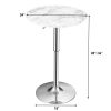 360¬∞ Swivel Round Pub Table with Height Adjustable - White