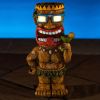 1pc, Drum Tiki Solar Light For Home And Outdoor Decor, Drum Tiki Solar Powered Flickering LED Garden Light Backyard Bongo Tiki Halloween Decoration -