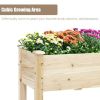 Raised Garden Bed Elevated Planter Box Wood for Vegetable Flower Herb - Natural Wood