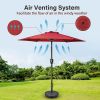 Simple Deluxe 7.5' Patio Outdoor Table Market Yard Umbrella with Push Button Tilt/Crank, 6 Sturdy Ribs for Garden, Deck, Backyard, Pool, 7.5ft, Red -