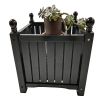 Wood Outdoor Square Wooden Flower and Herb Pot for Garden;  Porch and Patio - Outside Plant and Vegetable Container ; Planter ; Black - Black