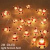 2M 20LED Santa Claus Snowflake LED Light String Christmas Decoration For Home Xmas Tree Ornament 2022 Navidad Kids Gift New Year - as pic A