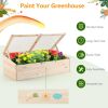 Wooden Garden Portable Greenhouse Raised Bed - Natural