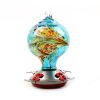 Hummingbird Feeder for Outdoors Hand Blown Colorful Glass Feeder with Ant Moat Gardening Supplies Bird Feeder Ant Proof - f