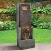 39.3inches Outdoor Waterfall Fountains with Led Lights