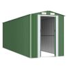 Garden Shed Green 75.6"x238.6"x87.8" Galvanized Steel - Green