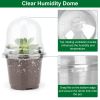 30Pcs Plant Nursery Pots PET Flower Seed Starting Pots Container with Dome with Drainage Holes - Transparent