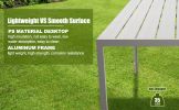 6 Person Outdoor Dining Table;  Patio Rectangle Aluminum Table;  Gray - KM0612