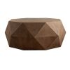 38"Three-dimensional Embossed Pattern Design American Retro Style Coffee Table - Natural