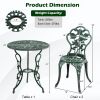 Outdoor Cast Aluminum Patio Furniture Set with Rose Design - Green