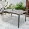 6 Person Outdoor Dining Table;  Patio Rectangle Aluminum Table;  Gray - KM0612