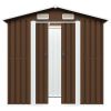 Garden Storage Shed Brown 80.3"x52"x73.2" Steel - Brown