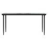 Patio Dining Table Black 63"x31.5"x29.1" Steel and Tempered Glass - Black