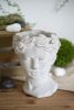 Greek Style Cement Head Planter - Indoor Outdoor Home Garden Decor, D6" x 9" - as Pic