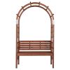 6.8FT Wooden Arch with Bench for 2 People, Garden Arbor Trellis for Climbing Plant, Outdoor Garden Lawn Backyard Patio Decor, Dark Brown - as picture