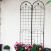 2 Pack Metal Garden Trellis for Climbing Plants Outdoor 86.7'' x 19.7'' Rustproof Plant Support Rose Trellis Netting Trellis Black - as Pic