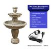 48inches Outdoor Concrete Floor Water Fountain with Submersible Electric Pump for Yard Patio Lawn Home Decor - 48inches