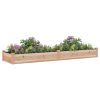 Garden Raised Bed with Liner 94.5"x23.6"x9.8" Solid Wood Fir - Brown