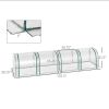 13' L x 3' W x 2.5' H Portable Tunneled Greenhouse with 4 Zippered Doors, Water/UV Fighting PVC Cover - Dark Green, Clear