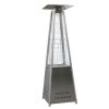 Outdoor Patio Heater, Pyramid Standing Gas LP Propane Heater With Wheels 89 Inches Tall 42000 BTU For Commercial Courtyard (Silver) - KM3768