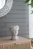 Greek Style Cement Head Planter - Indoor Outdoor Home Garden Decor, D6" x 9" - as Pic