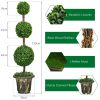 4 Feet Artificial Topiary Triple Ball Tree Plant - Green