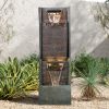 39.3inches Outdoor Waterfall Fountains with Led Lights