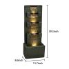 39.3inches High Concrete Modern Water Fountain with LED Lights