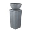 44.5" Polyresin Gray Zen Bowl Water Fountain