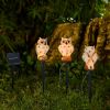 1pc Solar Resin Owl LED Light Stake; Outdoor Waterproof Path Light Owl Sculpture; Landscape Light For Courtyard Garden Lawn Pathway Decoration - Owl L