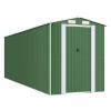 Garden Shed Green 75.6"x238.6"x87.8" Galvanized Steel - Green