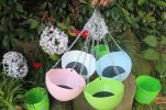 Self-Watering Pot with Drainer Indoor Outdoor Hanging Planter - Green