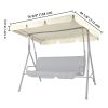 77'' x 43'' UV Protection & Water Resistance Swing Canopy Replacement Waterproof Top Cover for Outdoor Garden Patio Porch Yard, Top Cover Only(Grey) -