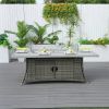 Direct Wicker PE Rattan and Aluminium Patio Dining Fire Pit Table (Table Only) - Gray