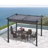 10x10 Ft Outdoor Patio Retractable Pergola With Canopy Sunshelter Pergola for Gardens,Terraces,Backyard,Gray - As Picture