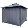 10x10 Ft Outdoor Patio Garden Gazebo Tent With Curtains,Gray - As Picture