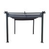 10x10 Ft Outdoor Patio Retractable Pergola With Canopy Sunshelter Pergola for Gardens,Terraces,Backyard,Gray - As Picture