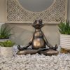 1pc Miniature Meditation Yoga Frog Resin Statue, For Desktop Living Room Bedroom Office Book Shelf Garden Outdoor Decoration, Home Decoration - lotus-