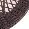 Round Rattan Wicker Coffee Table with Lower Shelf - Brown