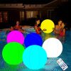 Remote Control Color-changing LED Luminous Beach Ball; Concert Atmosphere Props Swimming Pool Pvc Inflatable Flashing Ball For Party Supplies - 40cm/1