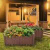 Plastic Raised Garden Bed, Set Planter Grow Boxes for Indoor & Outdoor Vegetable Fruit Flower Herb Growing Box - 4PCS-15 in H