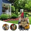 1pc Garden Gnome Couple Statue, Resin Couple In Love Gnome