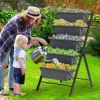 4 ft Vertical Raised Garden Bed with 5 Tiers for Patio Balcony - Gray