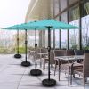 7.5ft Patio Outdoor Table Market Yard Umbrella with Push Button Tilt/Crank, 6 Sturdy Ribs for Garden, Deck, Backyard, Pool, Turquoise - as Pic