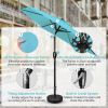 7.5ft Patio Outdoor Table Market Yard Umbrella with Push Button Tilt/Crank, 6 Sturdy Ribs for Garden, Deck, Backyard, Pool, Turquoise - as Pic